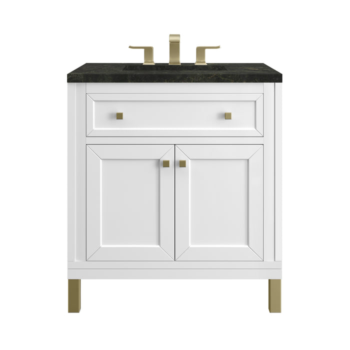 Chicago 30" Single Vanity, Glossy White, w/ 3 CM Phantome Eclos Top