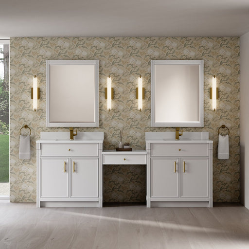 James Martin Vanities Bellshire 96" Dual Vanity Set with 24" Make-Up Counter