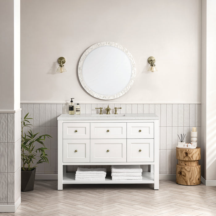 Breckenridge 48" Single Vanity, Serenity Blue, w/ 3 CM Siberian Silestone Top w/FreePower Wireless Charger