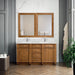 James Martin Bristol 60" Double Bathroom Vanity in Saddle Brown, shown in a bathroom setting