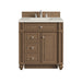 Bristol 30" Single Vanity, Saddle Brown, w/ 3 CM Siberian Silestone Top
