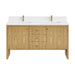 Hudson 60" Double Vanity, Honey Oak w/ 3 CM Eternal Jasmine Pearl Silestone Top w/FreePower Wireless Charger