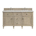 Lorelai 60" Double Vanity, Mid-Century Walnut w/ Single Hole 3 CM White Zeus Silestone Top & Backsplash