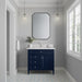 James Martin Brittany 36" Single Bathroom Vanity in Victory Blue, shown in a bathroom setting