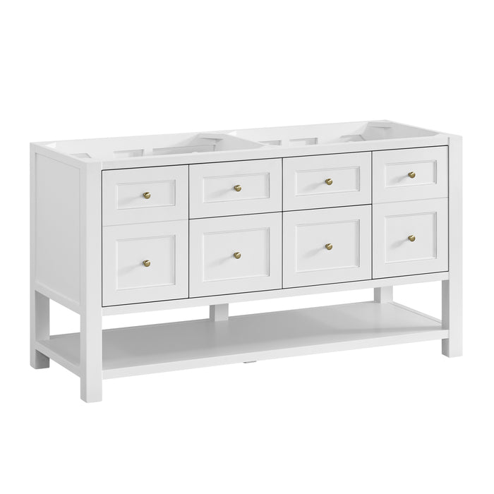 Breckenridge 60" Double Vanity, Light Natural Oak, w/ 3 CM Parisien Bleu Quartz Top