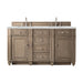 Bristol 60" Double Vanity, Whitewashed Walnut, w/ 3 CM Tajnar Eclos Top