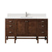 Addison 60" Single Vanity, Mid-Century Acacia w/ Single Hole 3 CM White Zeus Silestone Top & Backsplash