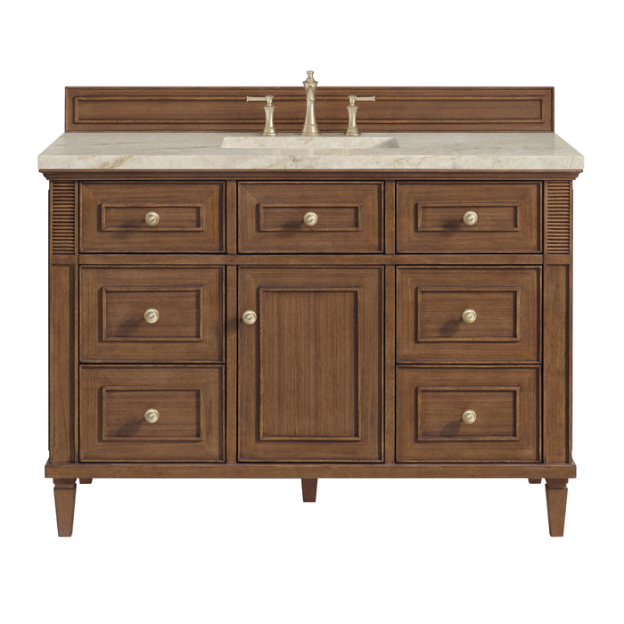 Lorelai 48" Single Vanity, Light Natural Oak w/ 3 CM Parisien Bleu Silestone Top w/FreePower Wireless Charger