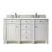 Bristol 60" Double Vanity, Bright White w/ 3 CM White Zeus Silestone Top