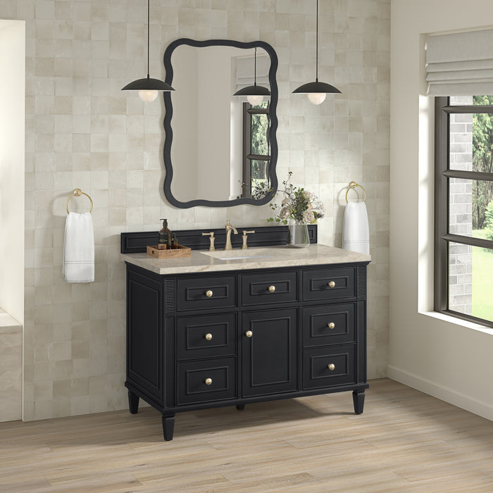 Lorelai 48" Single Vanity, Whitewashed Oak, w/ 3 CM Tajnar Eclos Top