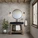 James Martin Auburn 36" Single Sink Console in Weathered Timber, shown in a bathroom setting