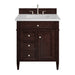 Brittany 30" Single Vanity, Burnished Mahogany, w/ 3 CM White Zeus Silestone Top