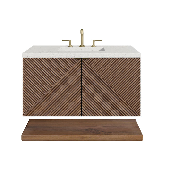 Marcello 36" Single Vanity, Chestnut w/ 3 CM Lime Delight Top