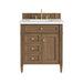 Brittany 30" Single Vanity, Pecan w/ 3 CM White Zeus Silestone Top