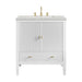 Myrrin 30" Single Vanity, Bright White w/ 3 CM Eternal Jasmine Pearl Silestone Top