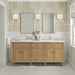 James Martin Lorelai 72" Double Bathroom Vanity in Light Natural Oak, shown in a bathroom setting