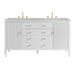 Myrrin 60" Double Vanity, Bright White w/ 3 CM Eternal Jasmine Pearl Silestone Top