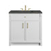 Bellshire 36" Single Vanity, Bright White w/ 3 CM Parisien Bleu Silestone Top