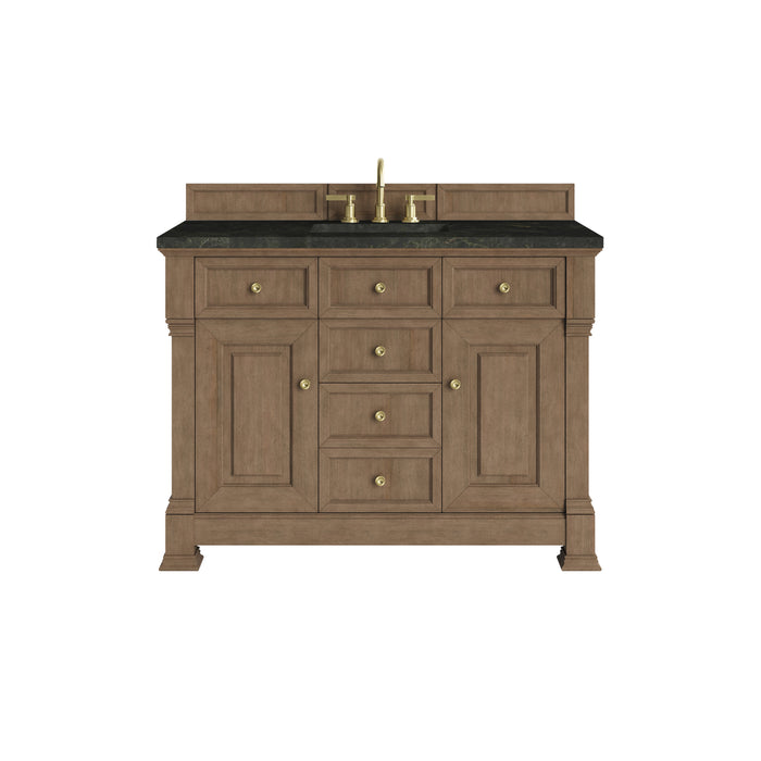 Brookfield 48" Single Vanity, Honey Oak w/ 3 CM Parisien Bleu Silestone Top w/ FreePower Wireless Charger