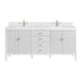 Myrrin 72" Vanity, Bright White w/ Single Hole 3 CM White Zeus Silestone Top & Backsplash
