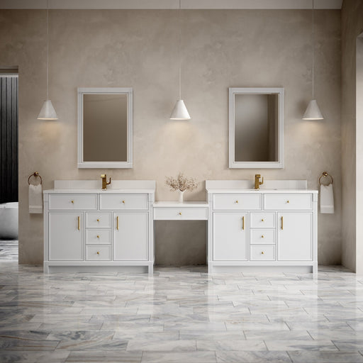 James Martin Vanities Bellshire 120" Dual Vanity Set with 24" Make-Up Counter