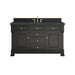 Brookfield 60" Single Vanity, Black Onyx w/3 CM Charcoal Soapstone Silestone Top