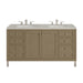 Chicago 60" Double Vanity, Smokey Celadon, w/ 3 CM Siberian Silestone Top w/FreePower Wireless Charger