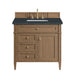 Brittany 36" Single Vanity, Pecan w/ 3 CM Charcoal Soapstone Silestone Top