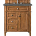 Brittany 30" Single Vanity, Saddle Brown, w/ 3 CM Parisien Bleu Silestone Top
