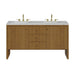 Hudson 60" Double Vanity, Honey Oak w/ 3 CM Ethereal Noctis Silestone Top