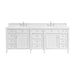 Brittany 84" Double Vanity, Bright White w/ 3 CM White Zeus Top