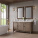 Portland 60" Double Vanity, Whitewashed Walnut, w/ 3 CM Tajnar Eclos Top w/FreePower Wireless Charger