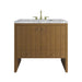 Hudson 36" Single Vanity, Honey Oak w/ 3 CM Carrara Marble Top