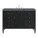 Myrrin 48" Vanity, Carbon Oak w/ Single Hole 3 CM White Zeus Silestone Top & Backsplash