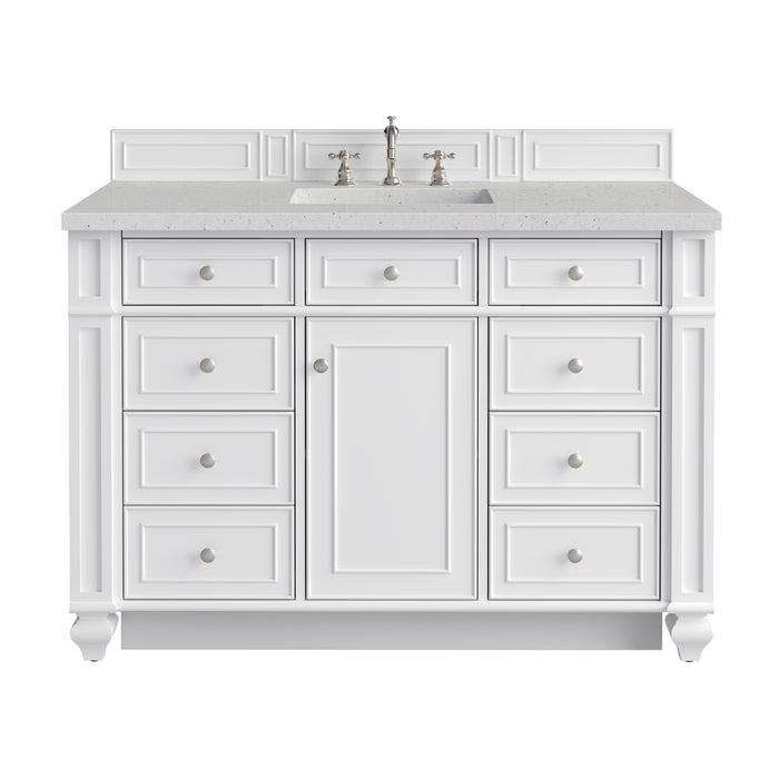 Bristol 48" Single Vanity, Bright White w/ 3 CM Lime Delight Silestone Top
