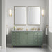 James Martin Chicago 60" Double Bathroom Vanity in Smokey Celadon, shown in a bathroom setting