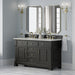 Brookfield 60" Double Vanity, Pecan, w/ 3 CM White Zeus Silestone  Top