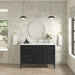 James Martin Myrrin 48" Single Bathroom Vanity in Carbon Oak, shown in a bathroom setting