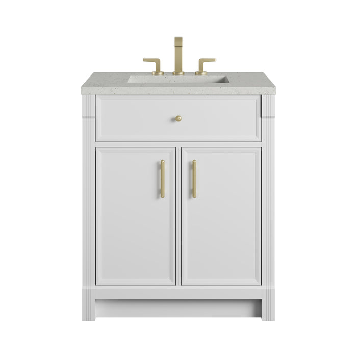 Bellshire 30" Single Vanity, Bright White w/ 3 CM Lime Delight Silestone Top