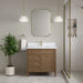 James Martin Brittany 36" Single Bathroom Vanity in Pecan, shown in a bathroom setting
