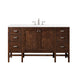 Addison 60" Single Vanity, Mid-Century Acacia w/ 3 CM White Zeus Silestone Top