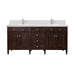 Brittany 72" Double Vanity, Black Onyx, w/ 3 CM Tajnar Eclos Top w/FreePower Wireless Charger