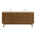Laurent 72" Double Vanity, Honey Oak w/ 3 CM Tajnar Eclos Top