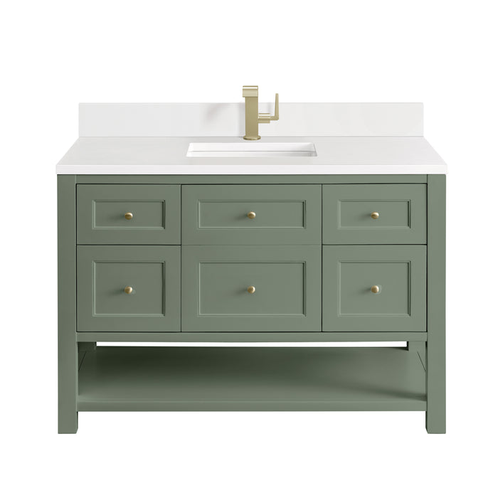 Breckenridge 48" Single Vanity, Light Natural Oak w/ 3 CM White Zeus Top
