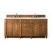 Bristol 72" Double Vanity, Saddle Brown w/ 3 CM White Zeus Silestone Top