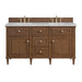 Lorelai 60" Double Vanity, Light Natural Oak w/ 3 CM Parisien Bleu Silestone Top w/FreePower Wireless Charger