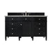 Brittany 60" Single Vanity, Black Onyx w/ 3 CM Victorian Silver Silestone Top