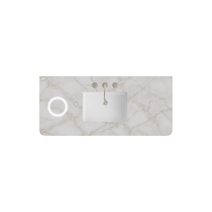 48" Single Radius Cut Top, 3 CM Victorian Silver Silestone w/ Sink & FreePower Wireless Charger