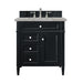 Brittany 30" Single Vanity, Black Onyx, w/ 3 CM Victorian Silver Silestone Top