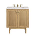 Laurent 30" Single Vanity, Light Natural Oak w/ 3 CM Eternal Jasmine Pearl Top